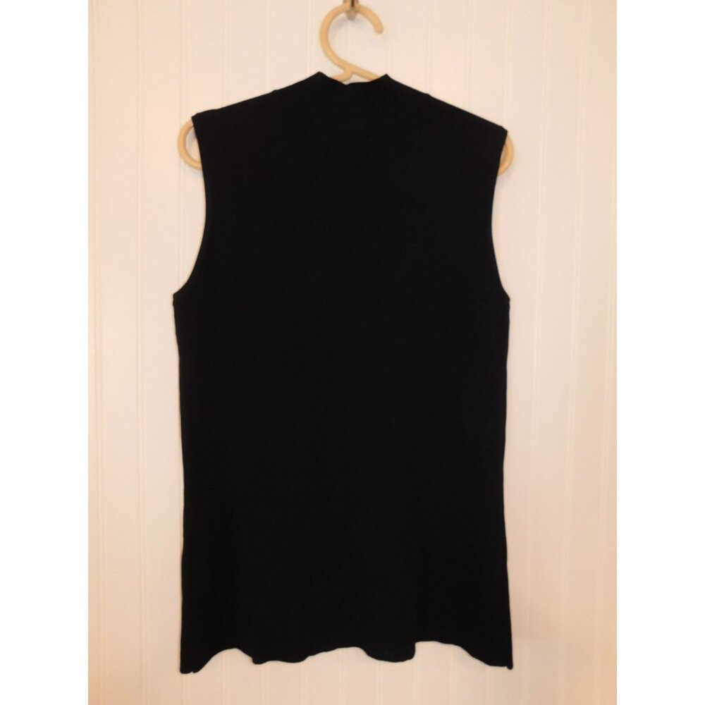 Tahari Women Size L Large Black Pullover Sleeveless Shirt Mock Neck - Picture 4 of 4